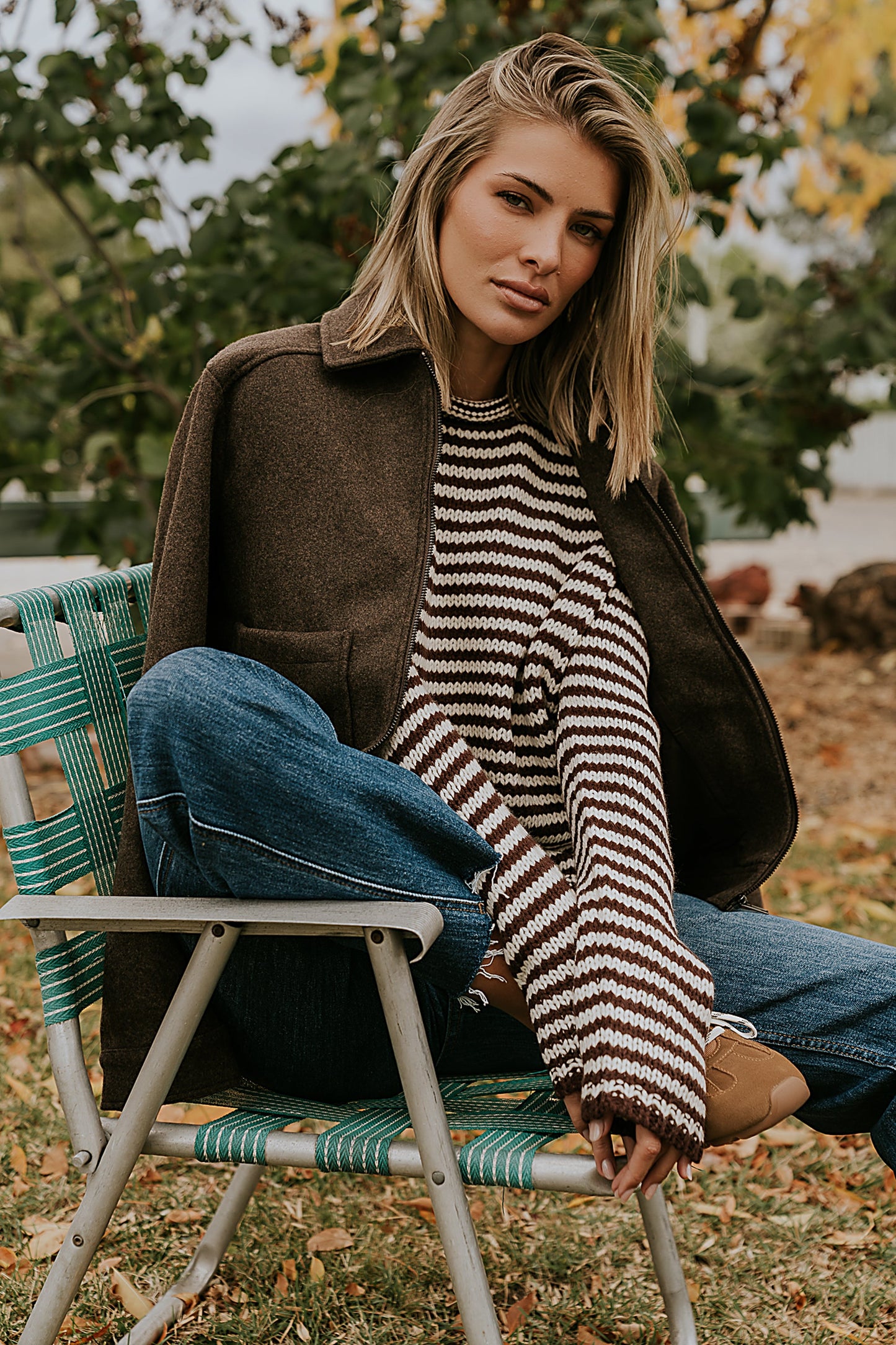 Juniper Collared Jacket in Brown - FINAL SALE