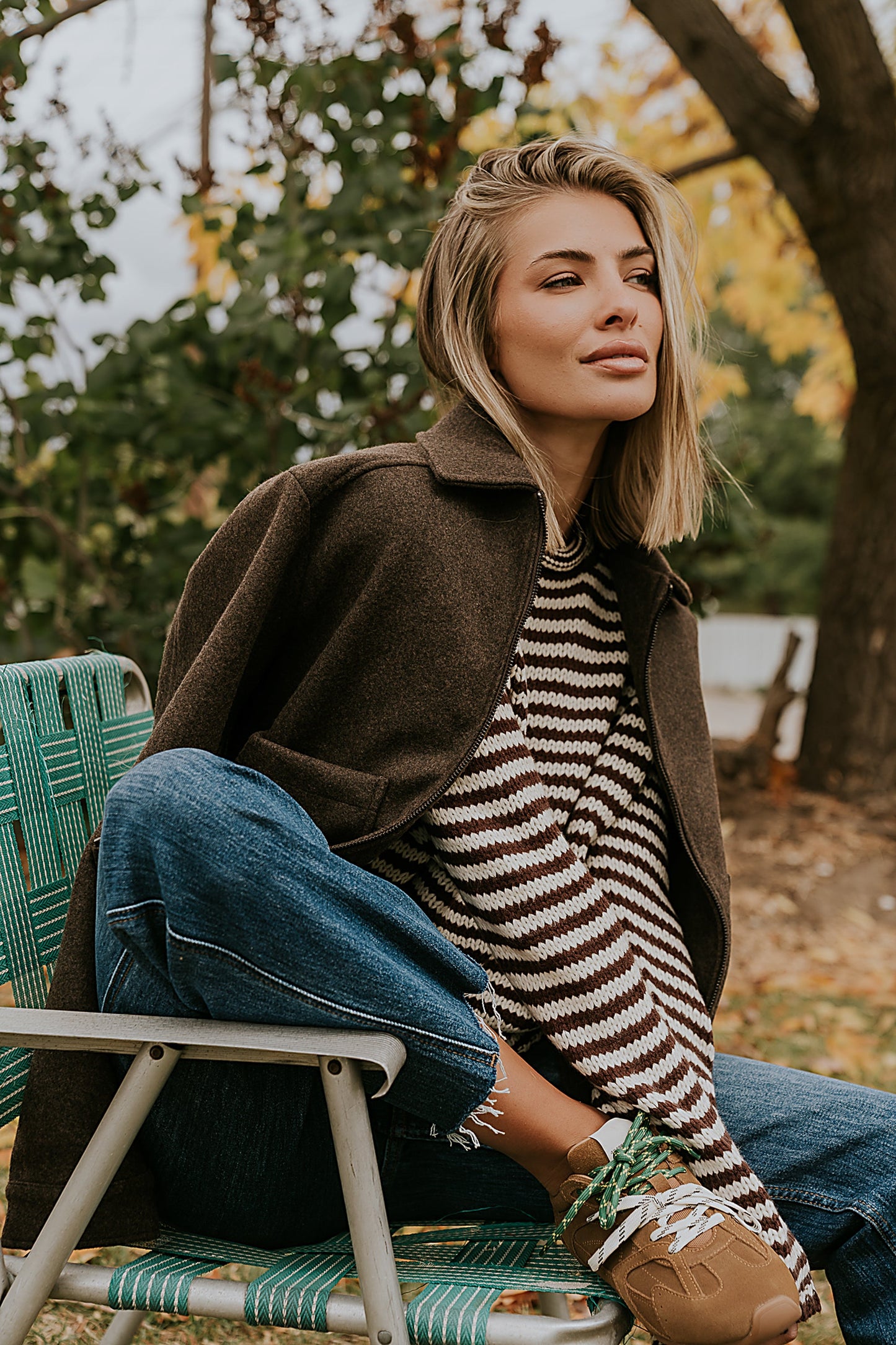 Juniper Collared Jacket in Brown - FINAL SALE