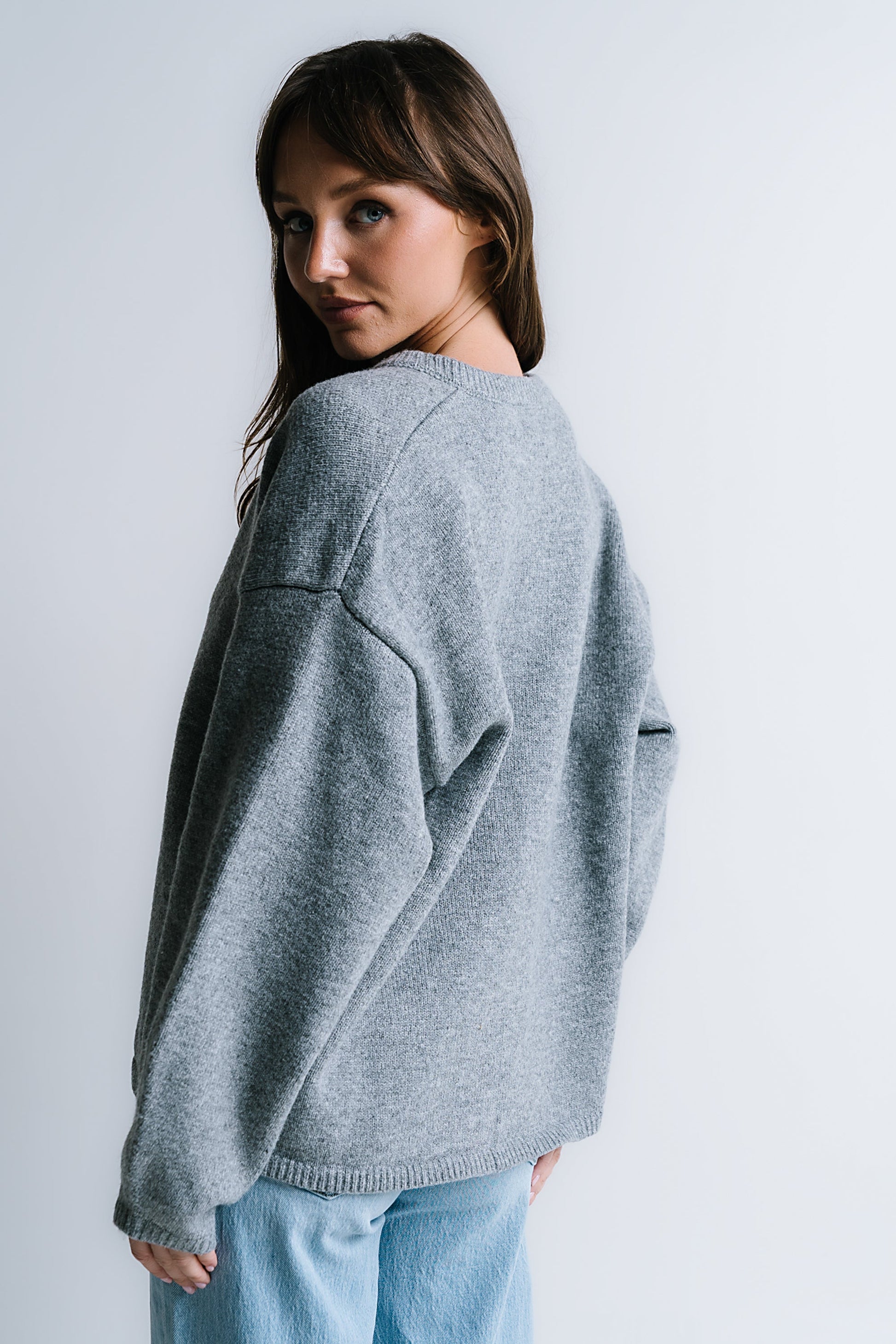 Kaia Knit Cardigan in Heather Grey