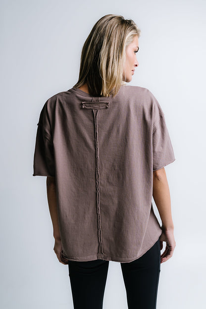 Abby Oversized Tee in Mocha - FINAL SALE