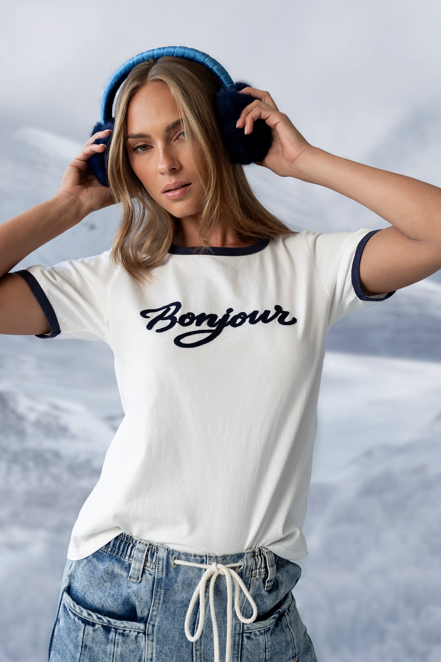 Bonjour Knit Top in Navy