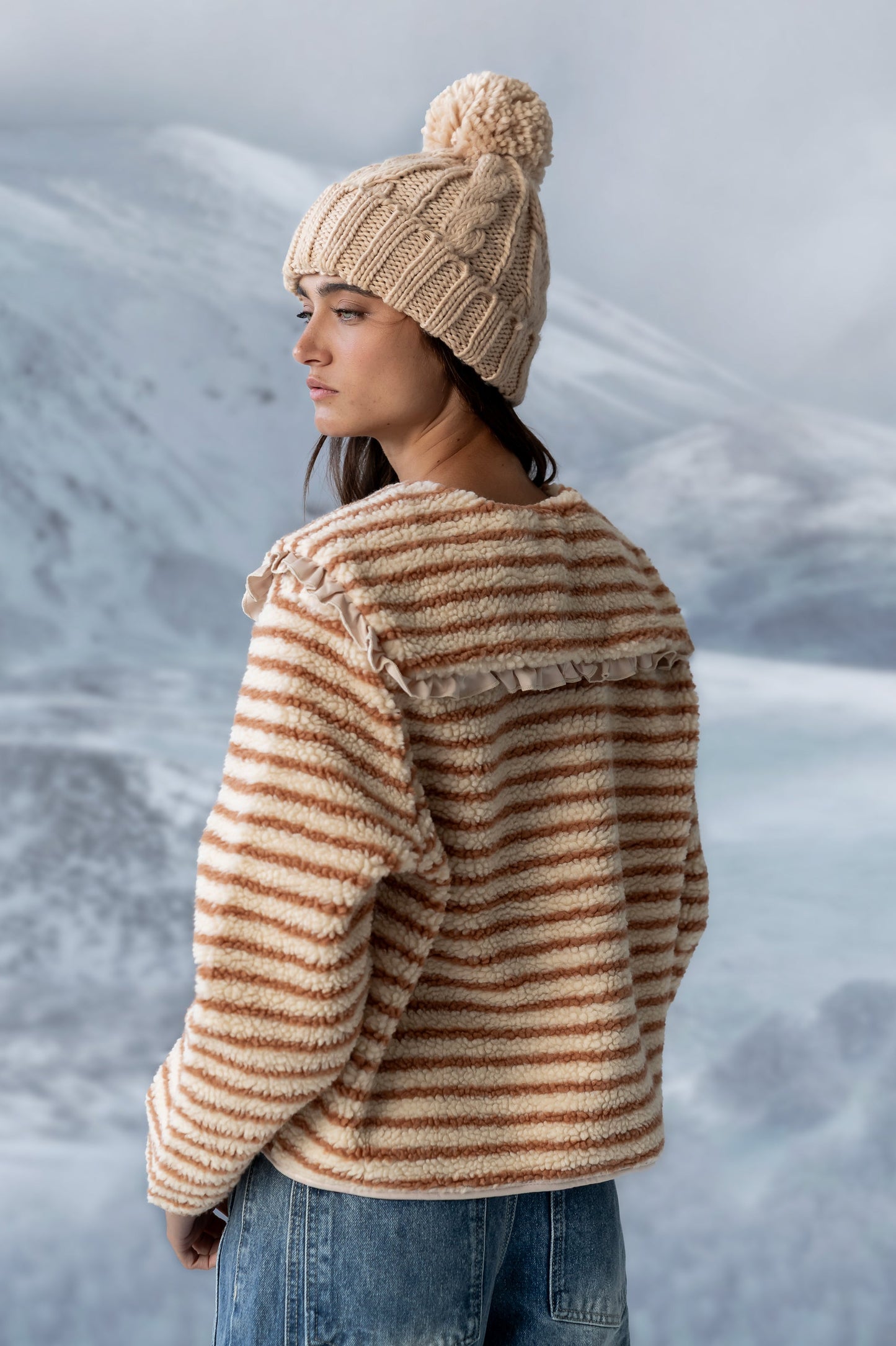 Manny Striped Sherpa Jacket