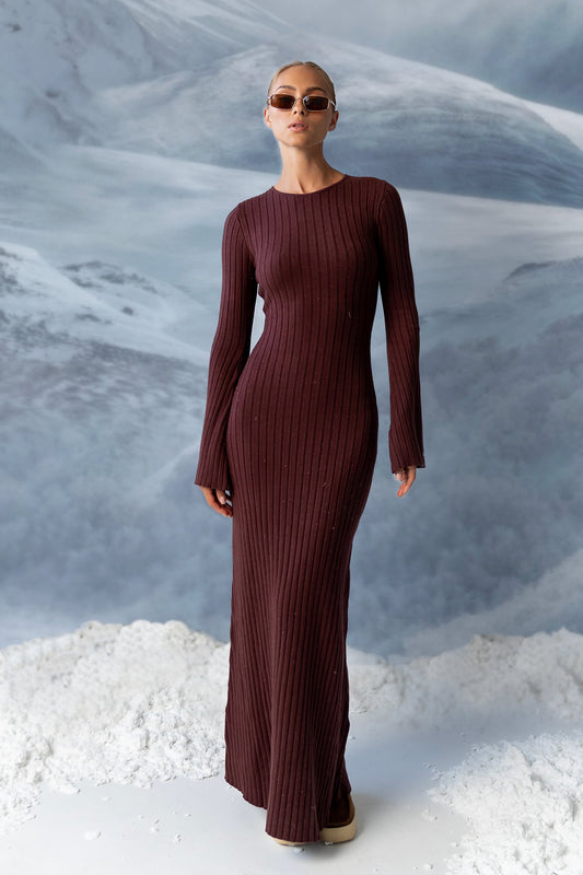 Torrey Maxi Dress in Red-Brown - FINAL SALE