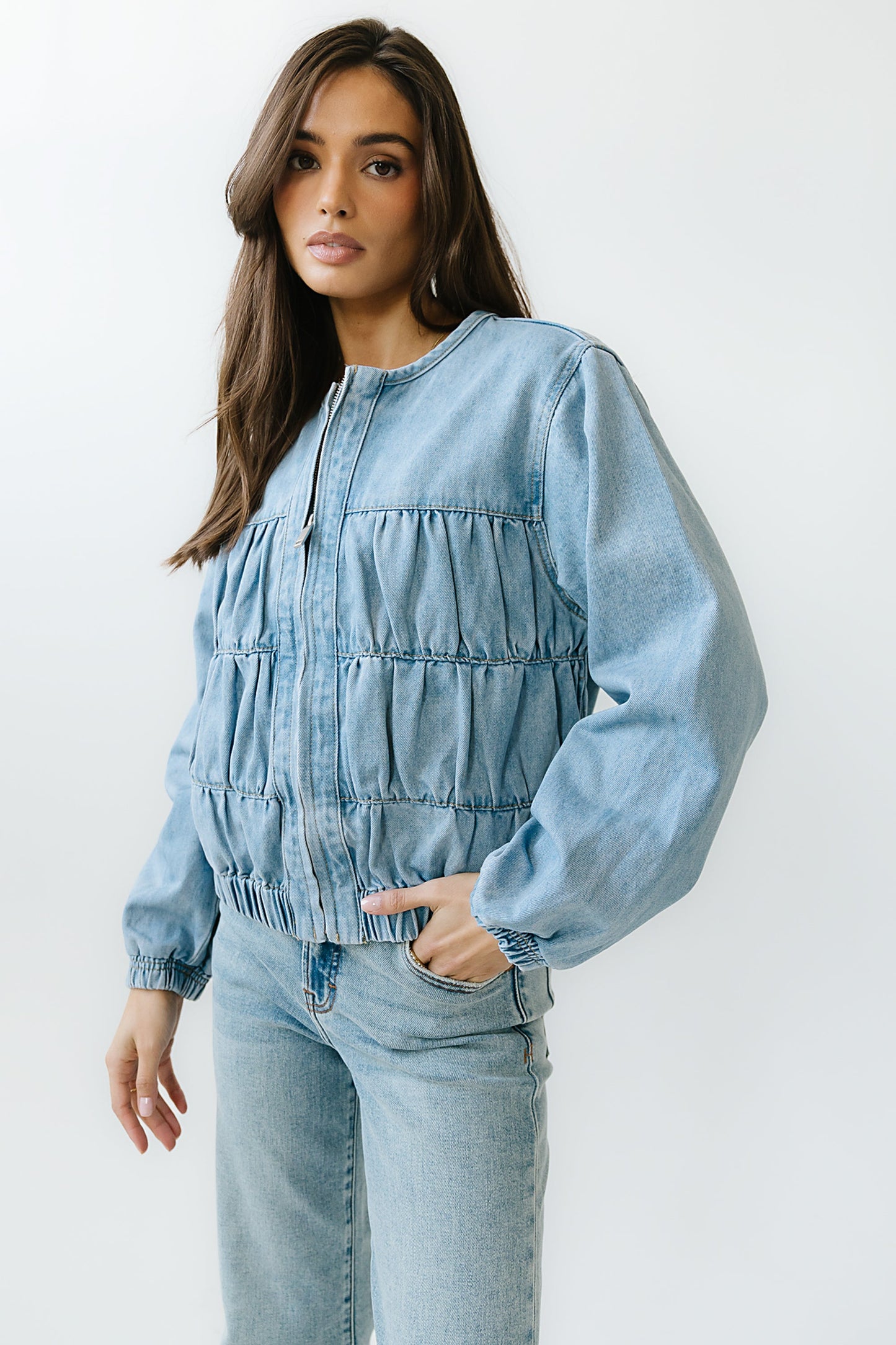 Juney Cinched Denim Jacket - FINAL SALE