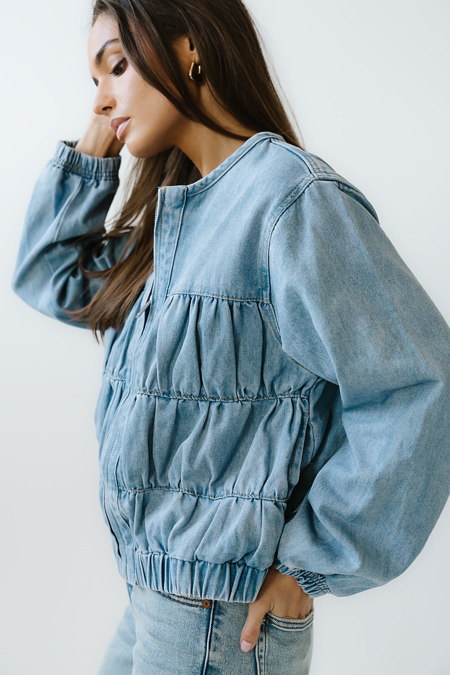 Juney Cinched Denim Jacket - FINAL SALE
