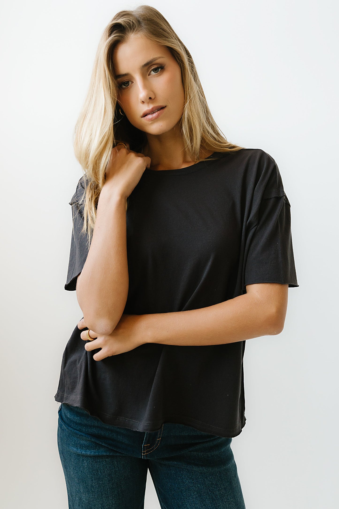 Abby Oversized Tee in Black - FINAL SALE