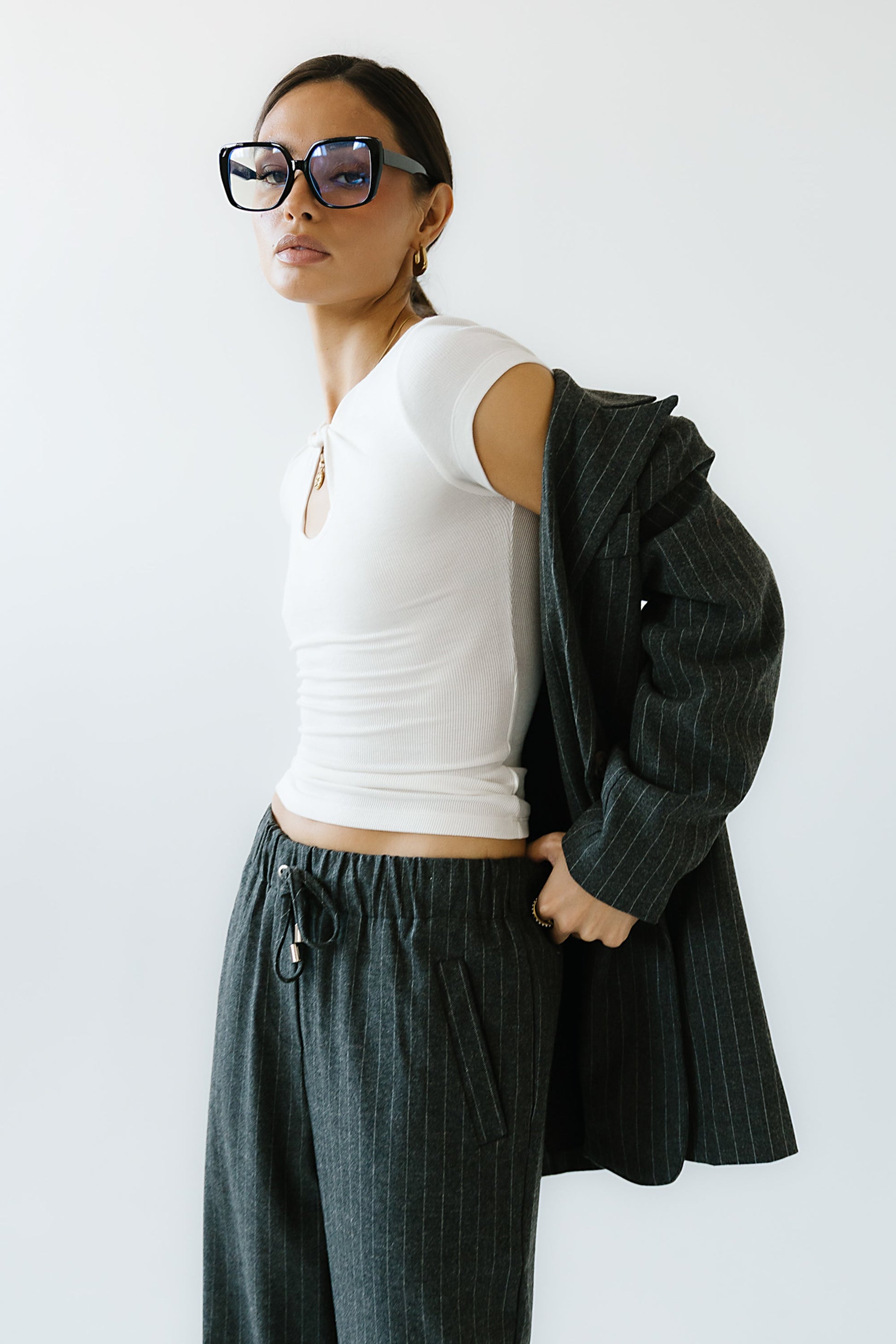 Leslie Cutout Top in White