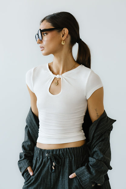 Leslie Cutout Top in White