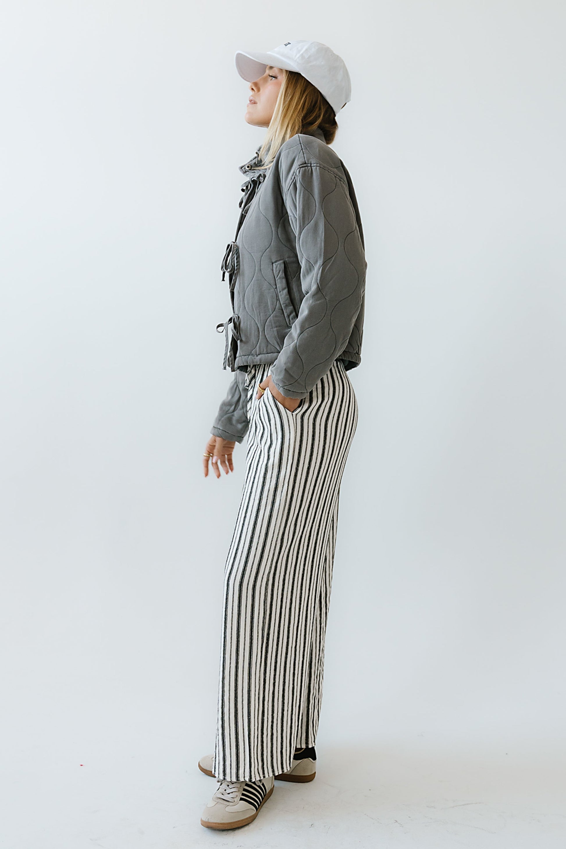 Quinn Quilted Jacket in Charcoal - FINAL SALE
