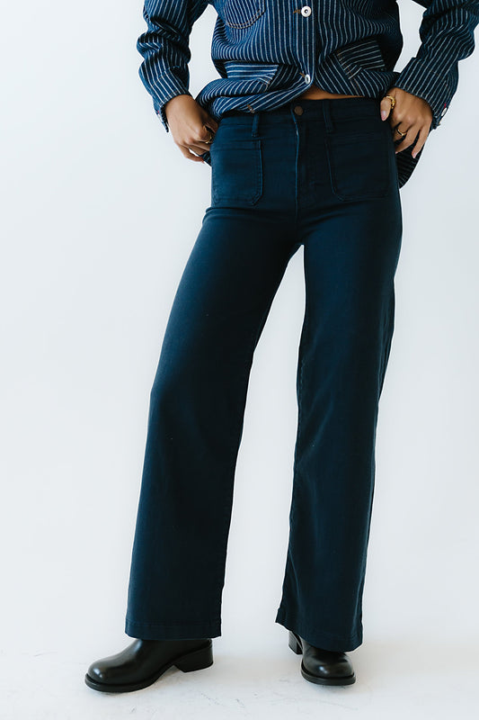 Natasha Wide Leg Jeans in Navy