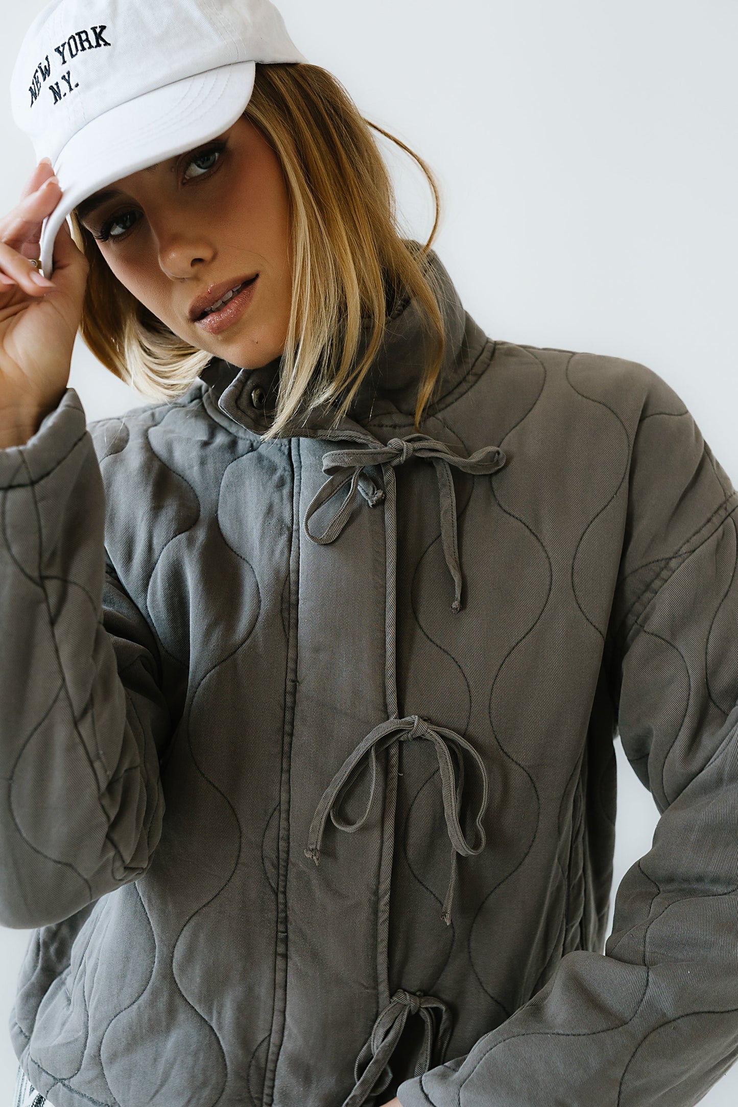 Quinn Quilted Jacket in Charcoal - FINAL SALE