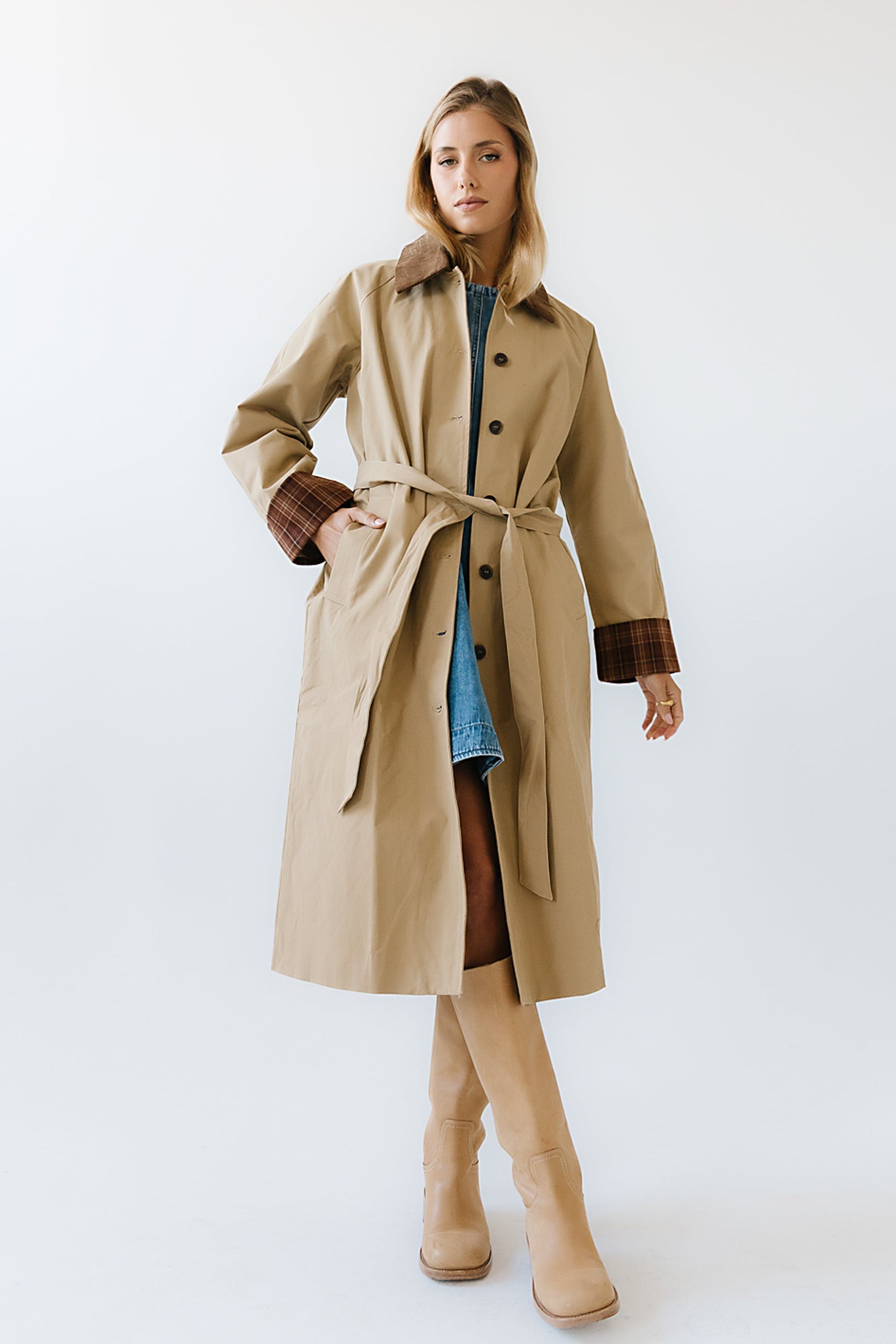Tulie Contrast Trench Coat