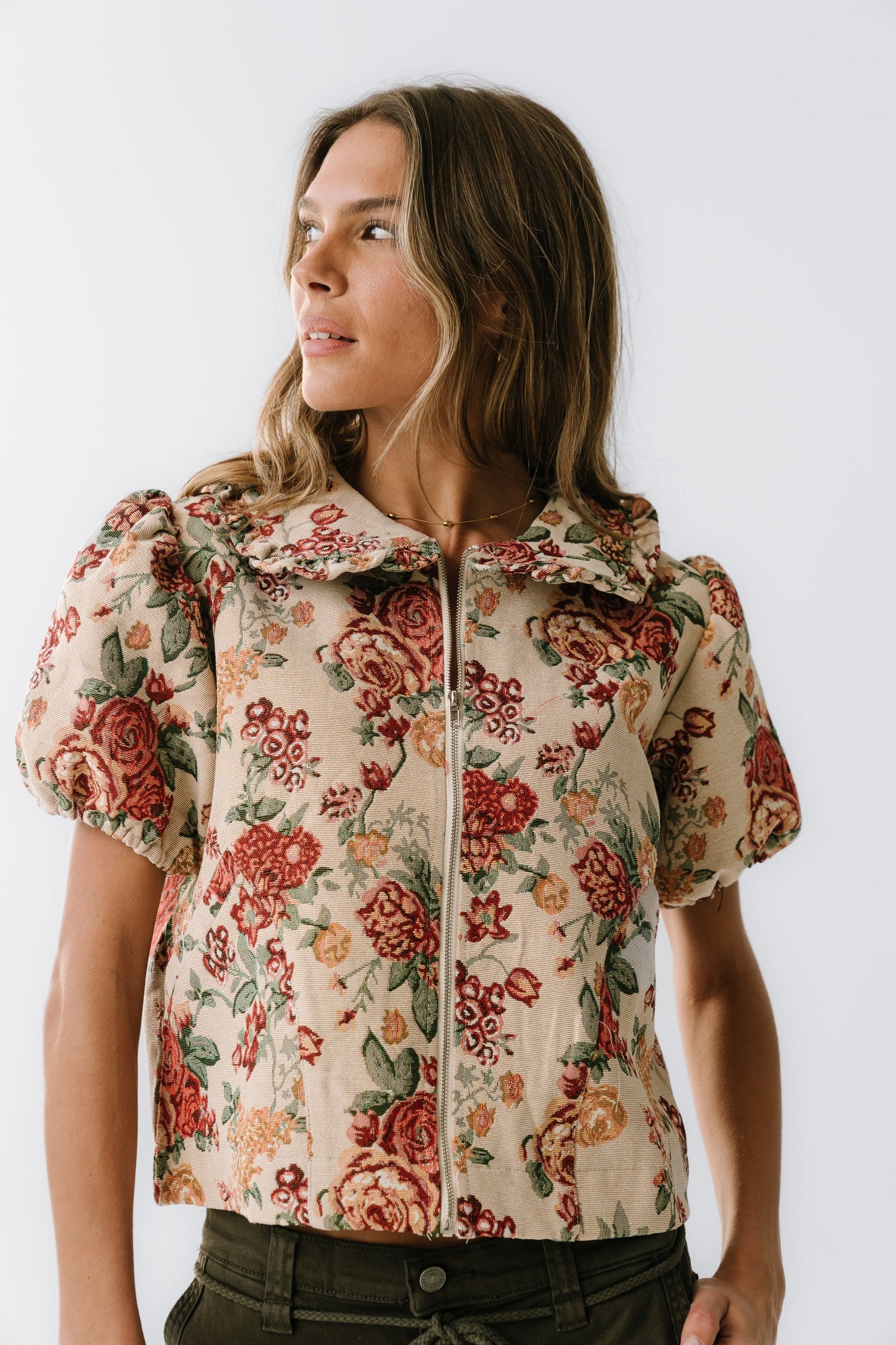 Joanna Floral Zip Up - FINAL SALE