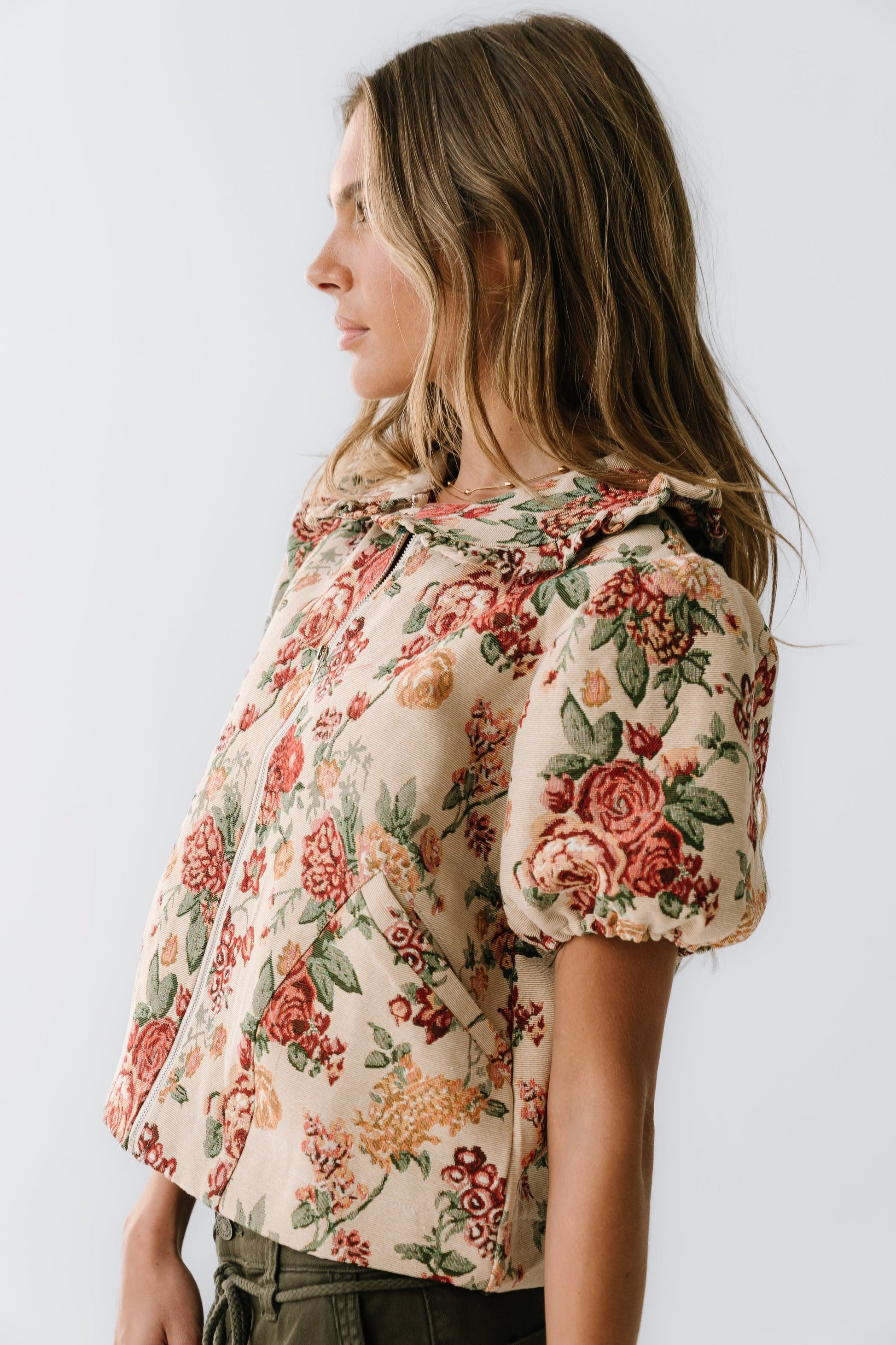 Joanna Floral Zip Up - FINAL SALE