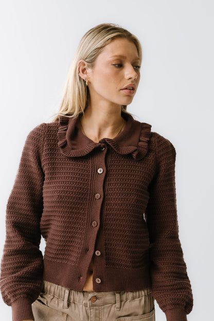 Maureen Collared Cardigan in Brown - FINAL SALE