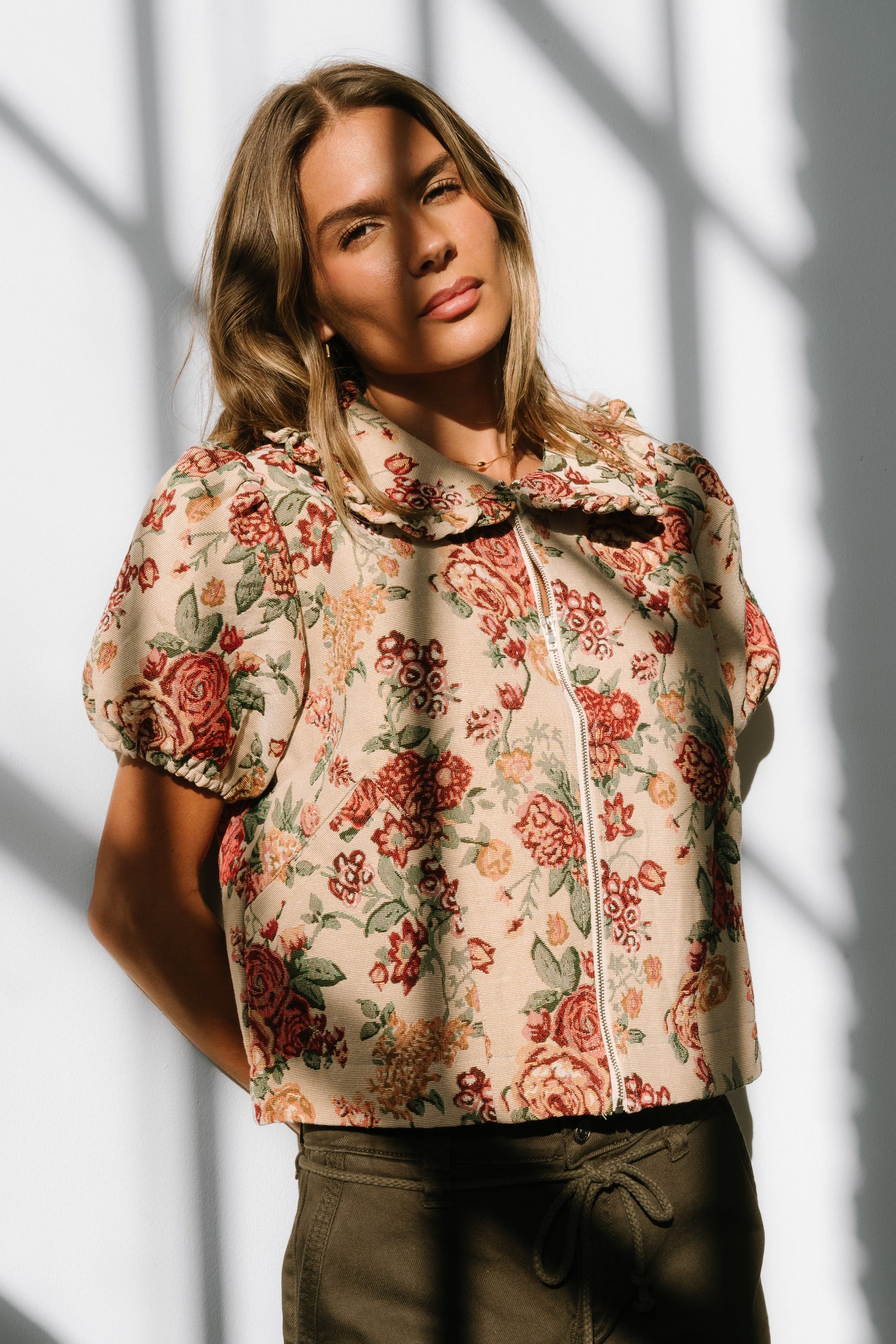 Joanna Floral Zip Up - FINAL SALE