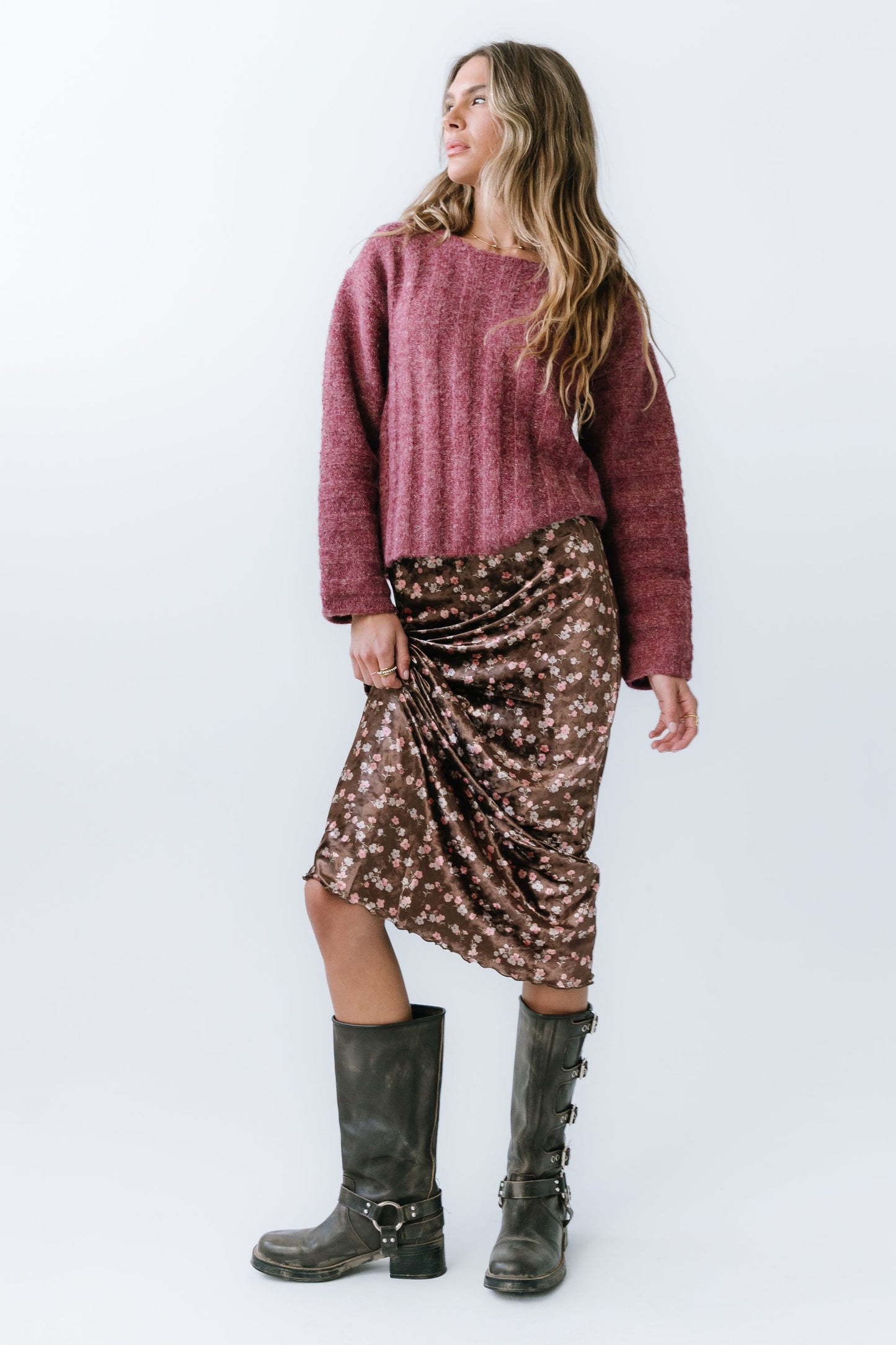 Luella Velvet Midi Skirt - FINAL SALE