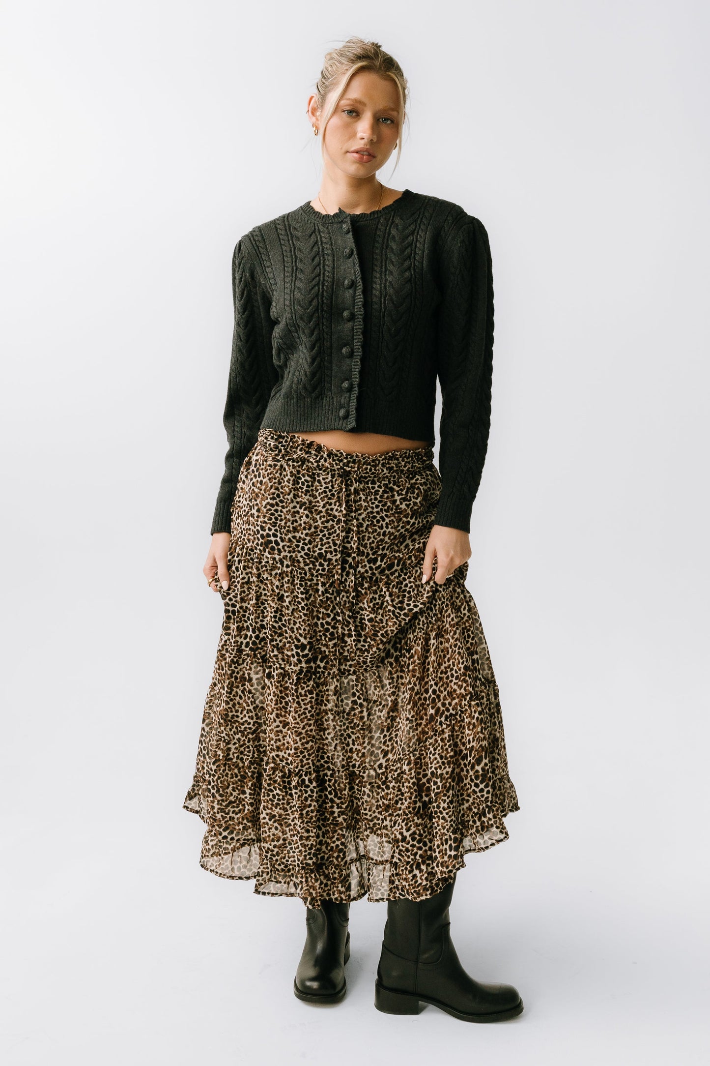 Kayden Leopard Maxi Skirt