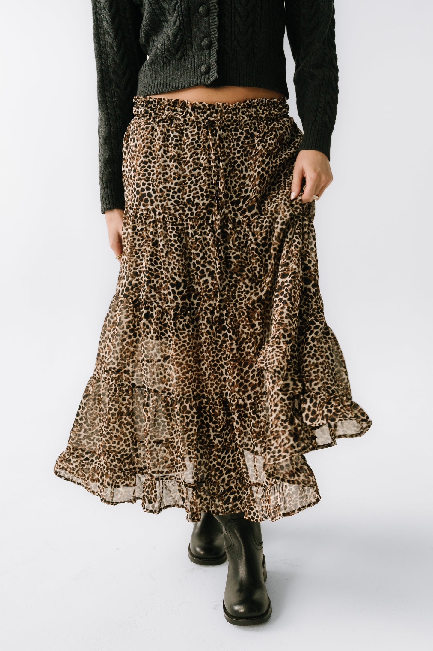 Kayden Leopard Maxi Skirt
