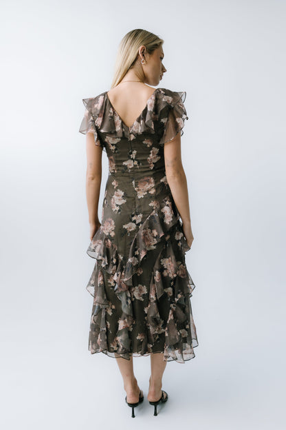 Kensie Ruffle Maxi Dress