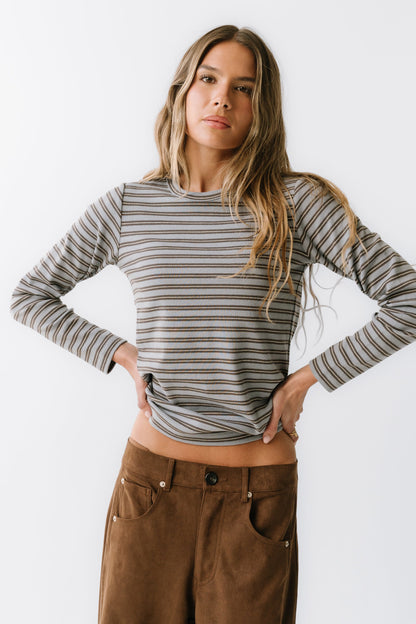 Makayla Shirt in Striped Blue - FINAL SALE