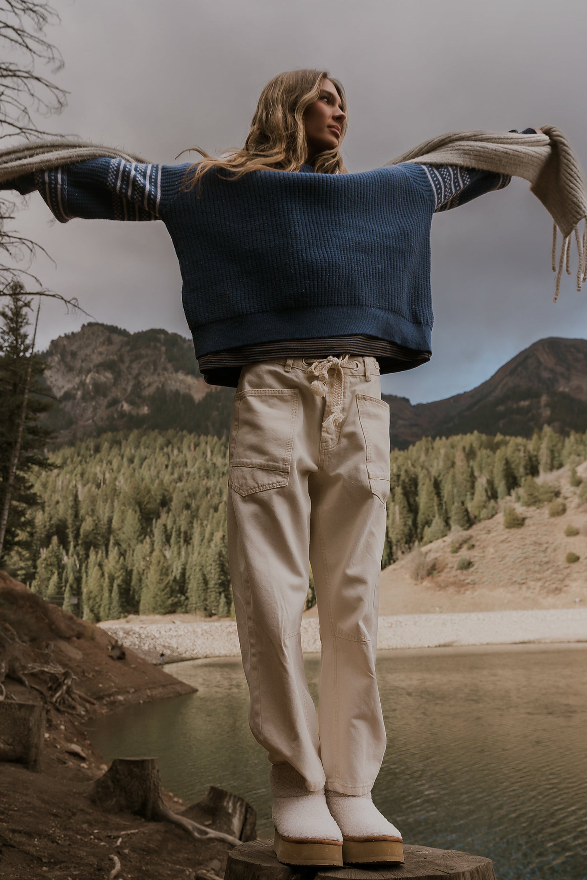 Jayda Oversized Sweater in Blue - FINAL SALE