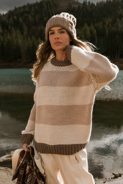 Jolene Striped Sweater in Brown - FINAL SALE