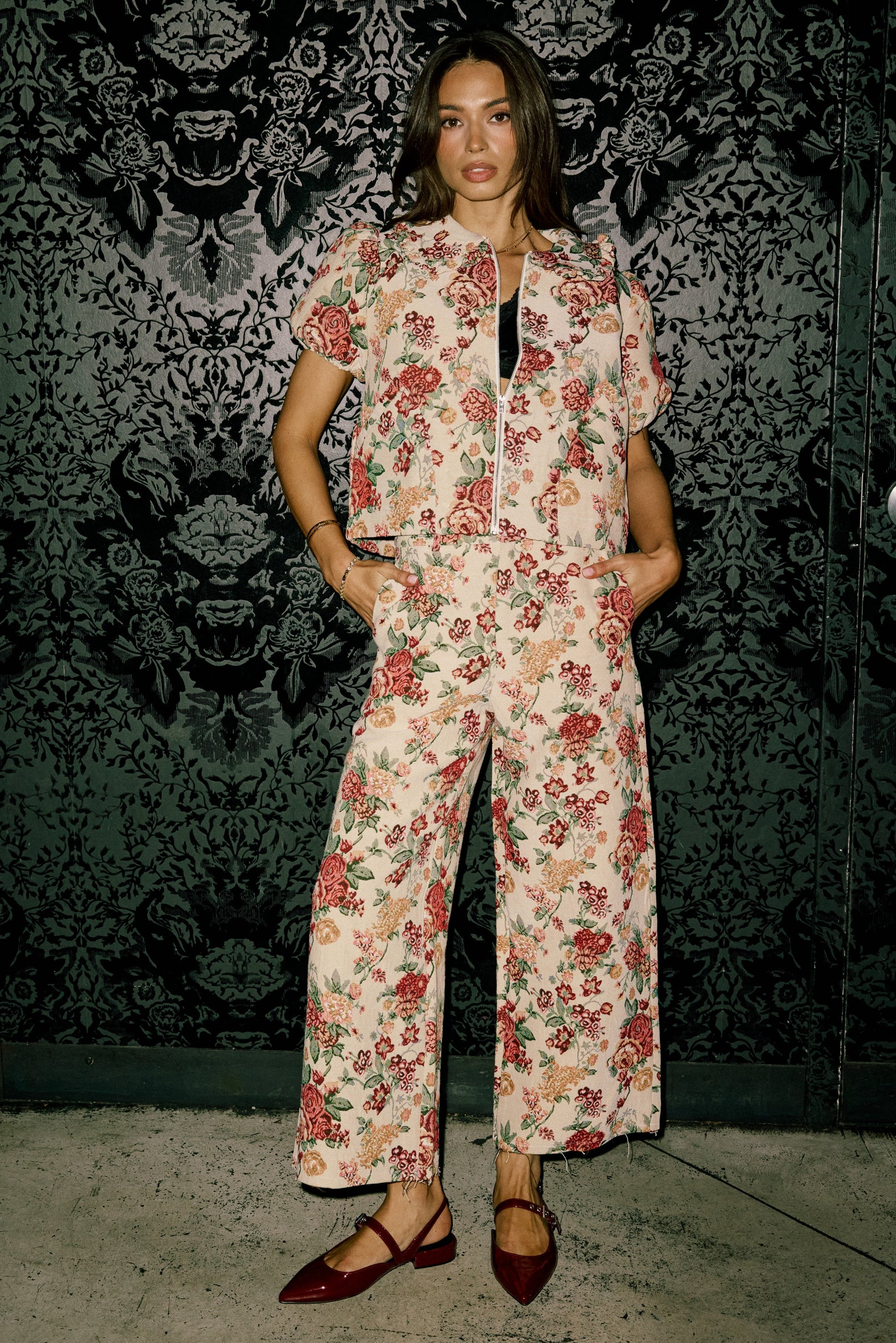 Joanna Floral Zip Up - FINAL SALE