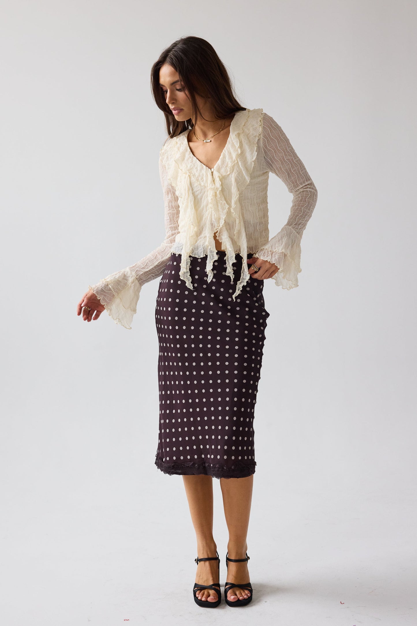 Croft Polka Dot Midi Skirt