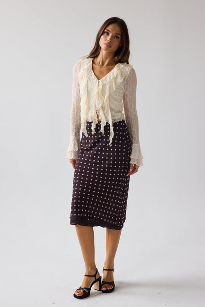 Joy Ruffle Top in Ivory