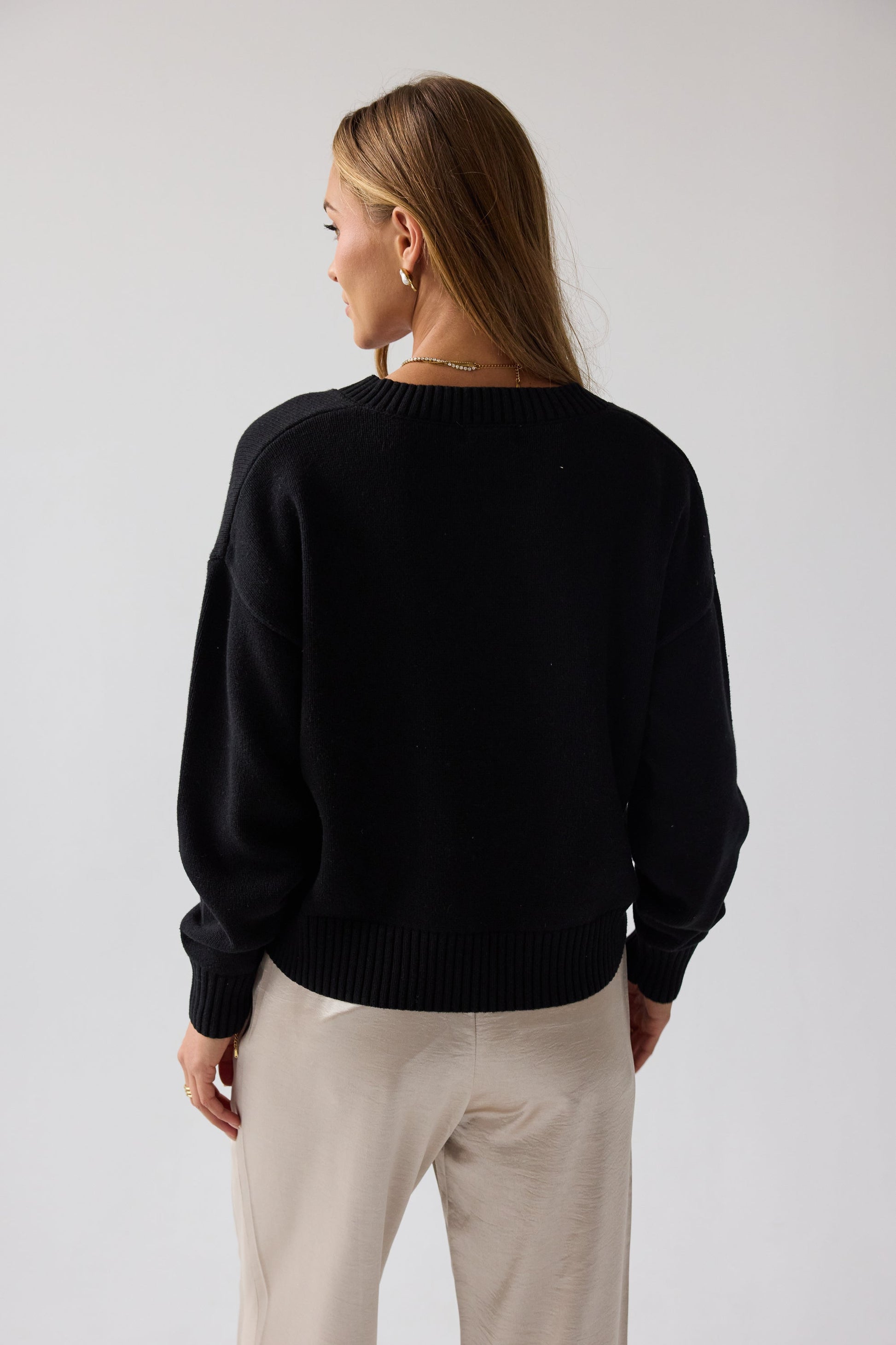 Adella Knit Sweater in Black - FINAL SALE