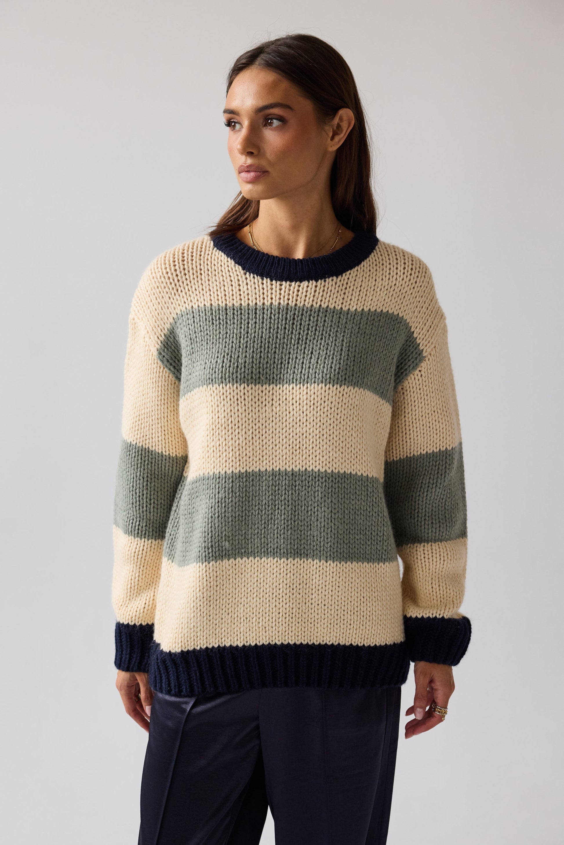 Jolene Striped Sweater in Navy - FINAL SALE
