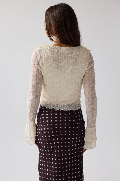 Joy Ruffle Top in Ivory