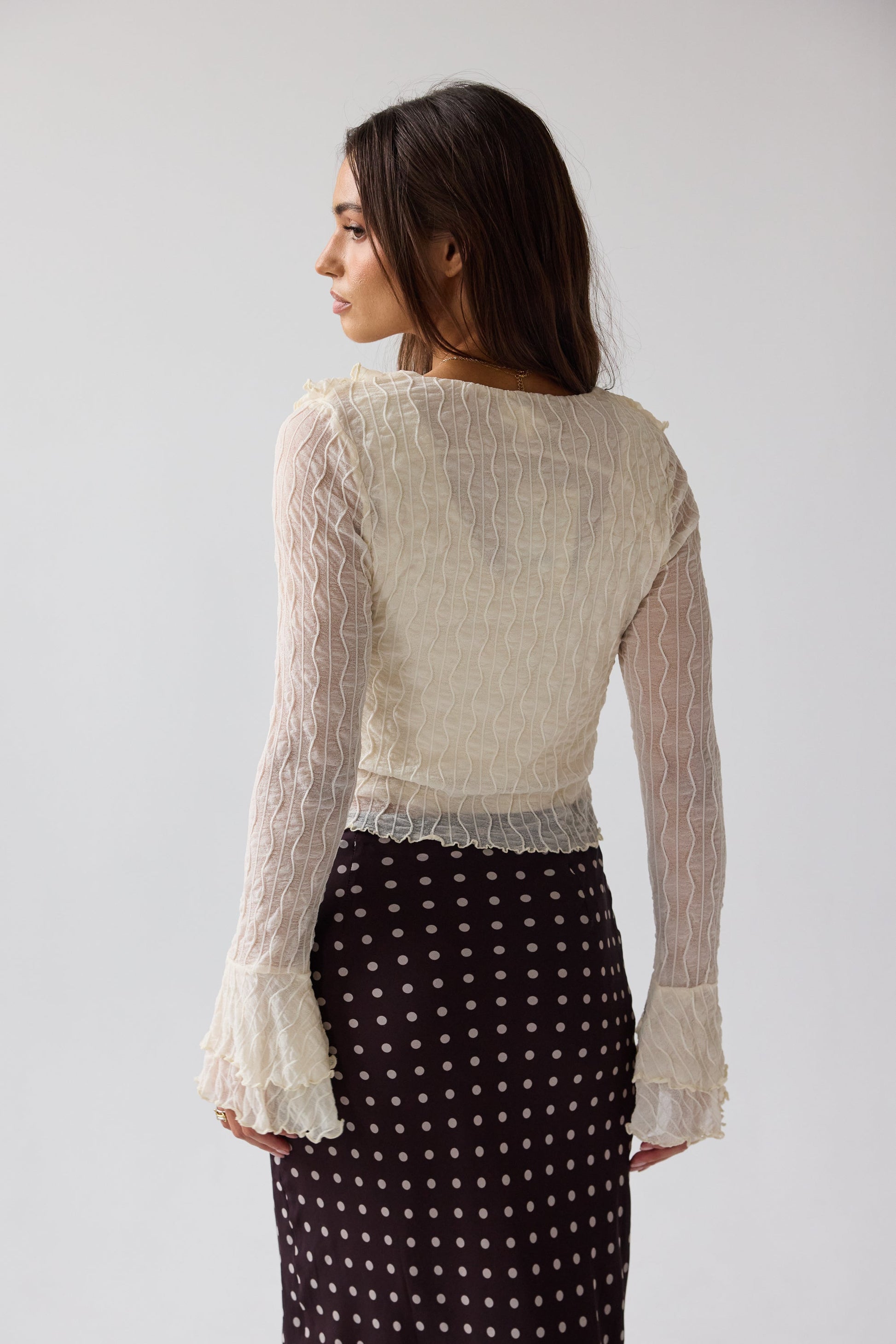 Joy Ruffle Top in Ivory