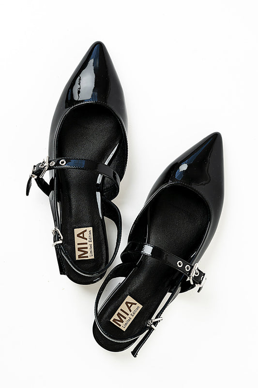 Aire Slingback Flats in Black