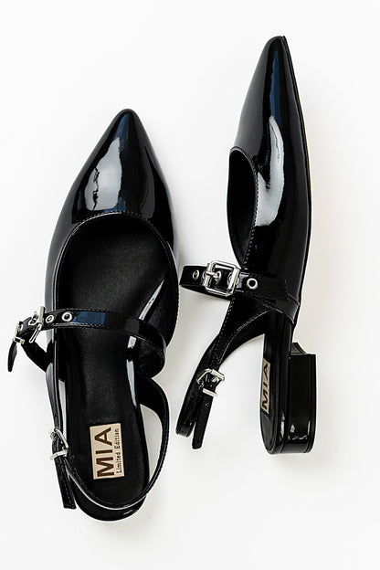 Aire Slingback Flats in Black