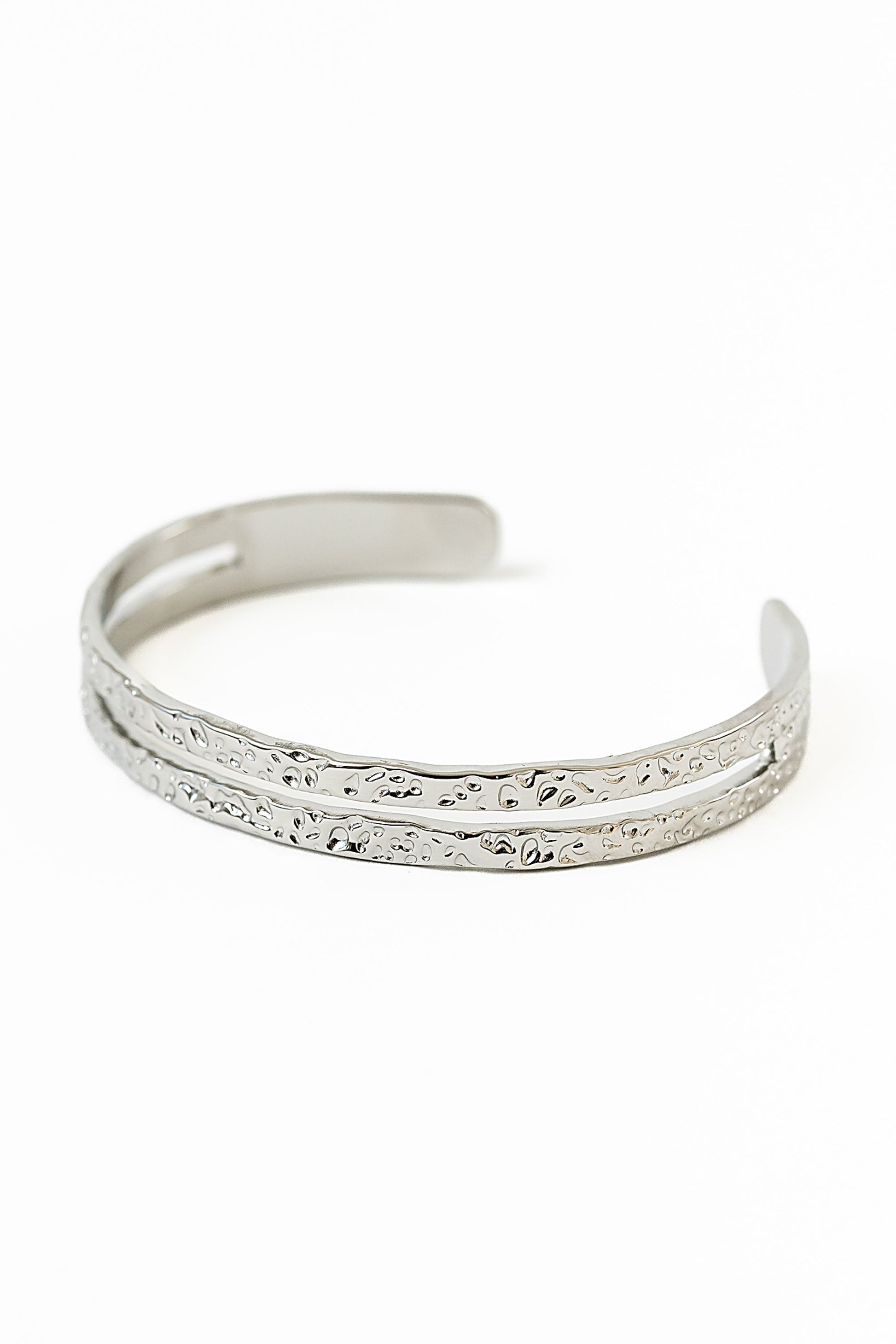 Nancy Textured Cuff in Silver