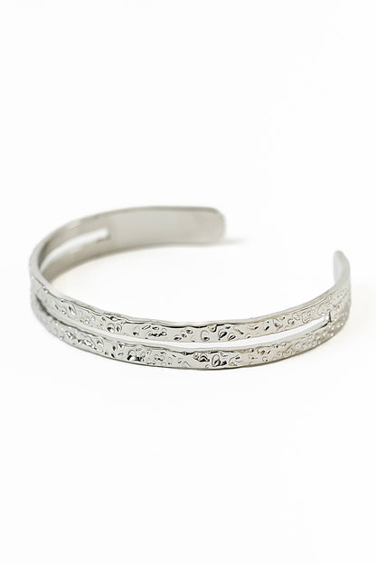 Nancy Textured Cuff in Silver