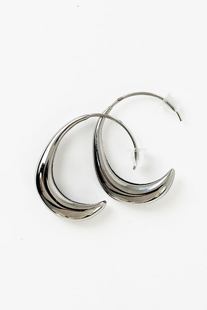 Roman Hoop Earrings in Silver