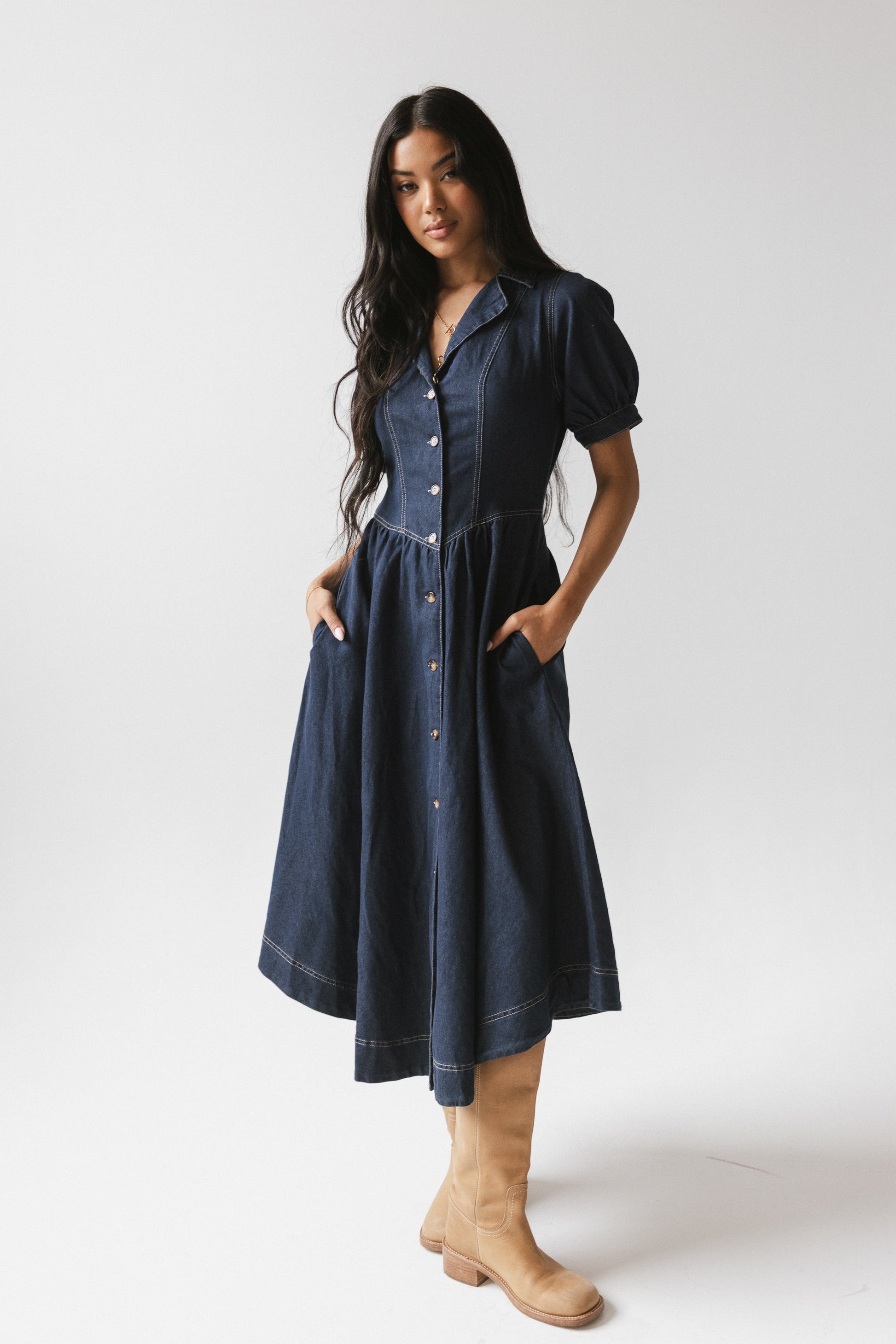 Ivan Denim Midi Dress - FINAL SALE