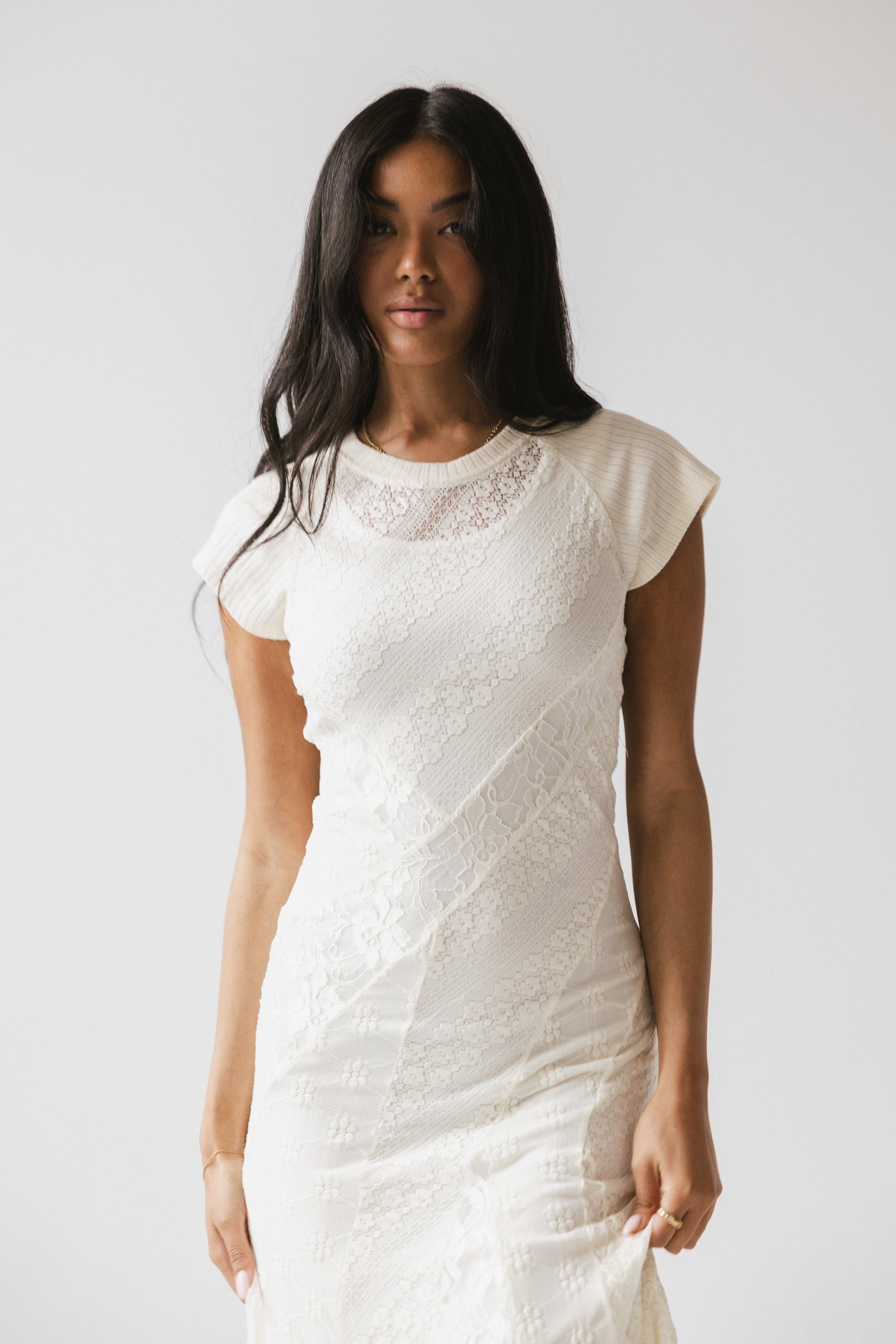 Kameron Lace Maxi Dress in Cream