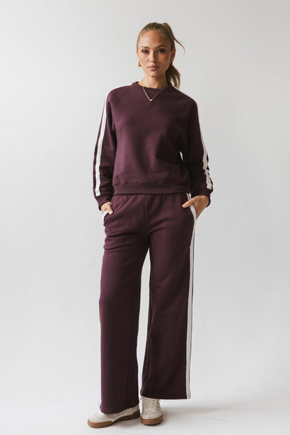 Mickey Wide Leg Jogger in Burgundy - FINAL SALE