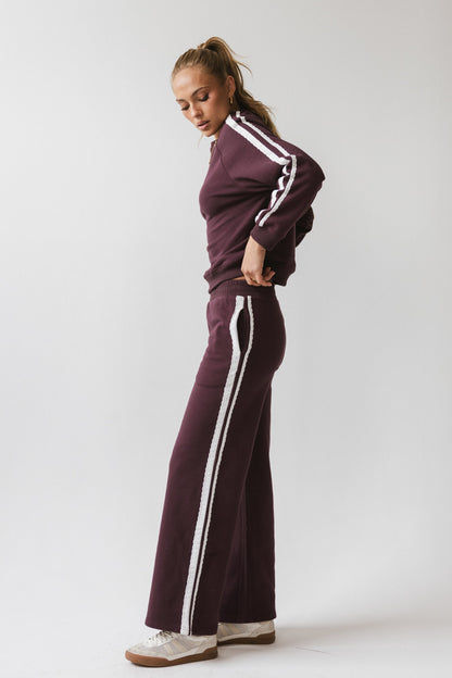 Mickey Wide Leg Jogger in Burgundy - FINAL SALE