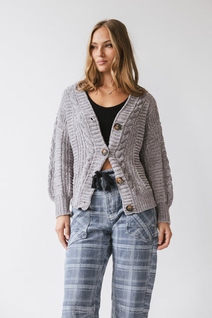 Brett Oversized Cardigan in Grey