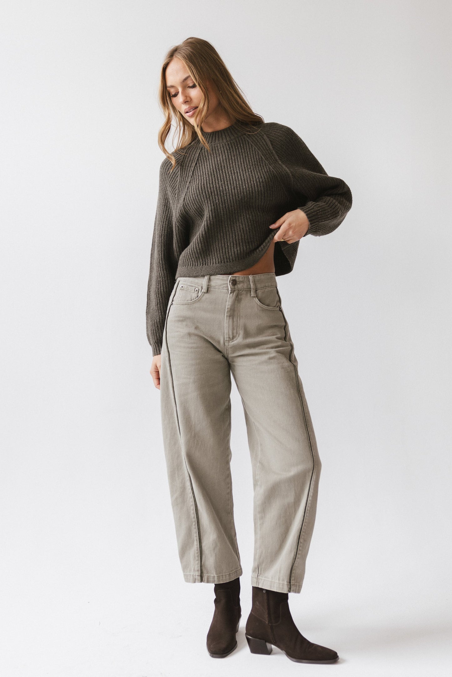Shayla Knit Sweater in Charcoal