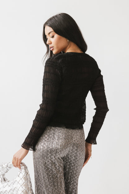 Opie Smocked Top in Black