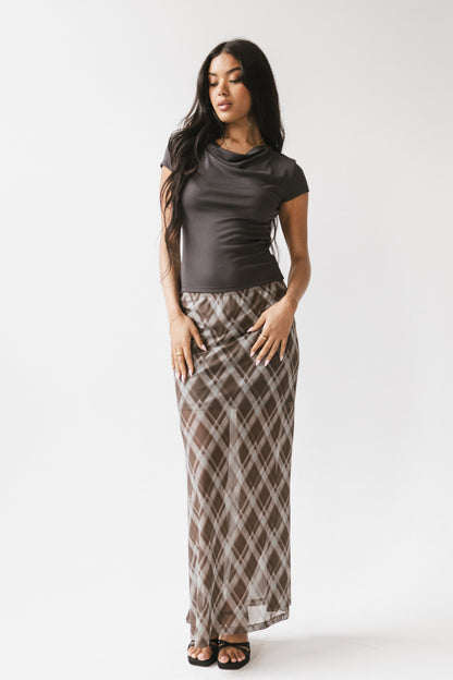 Cecily Plaid Midi Skirt