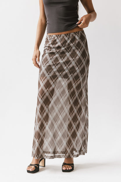 Cecily Plaid Midi Skirt