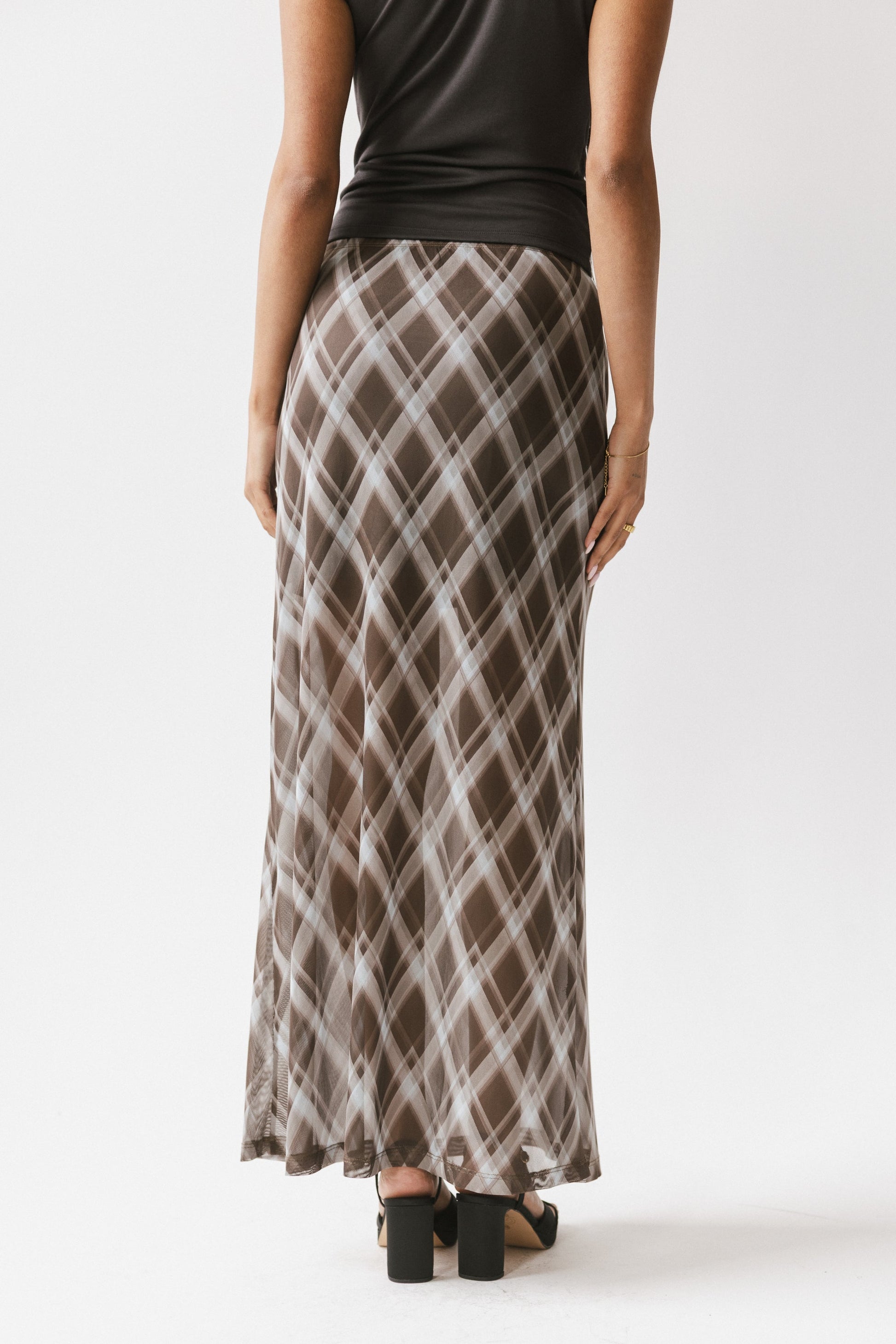 Cecily Plaid Midi Skirt