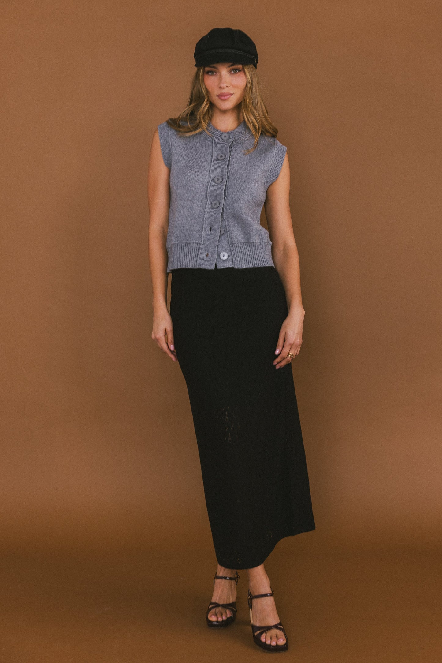Tori Sweater Vest in Grey